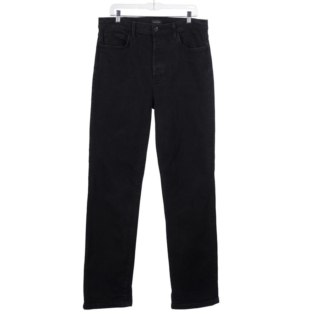 FAVORITE DAUGHTER The Vivi Jeans 33 Kingsley Black High Rise Long Straight Leg